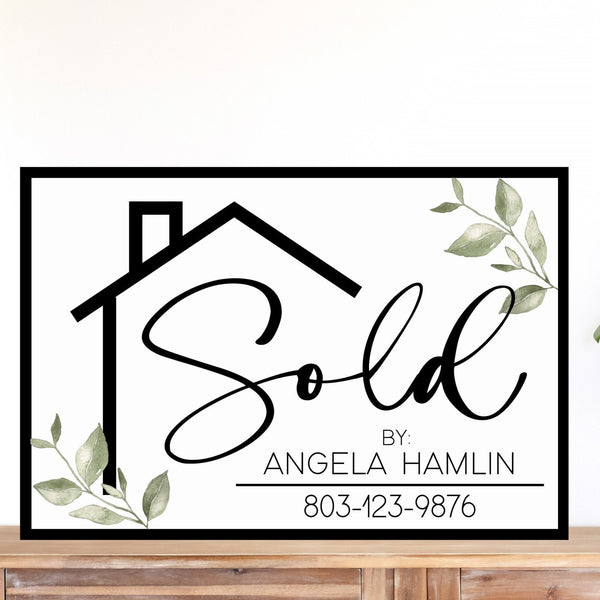 Realtor Sold Sign, Real Estate Agent Photo Prop, New Home buyer,  First time Home buyer, Client Picture Prop, Personalized Business Sign