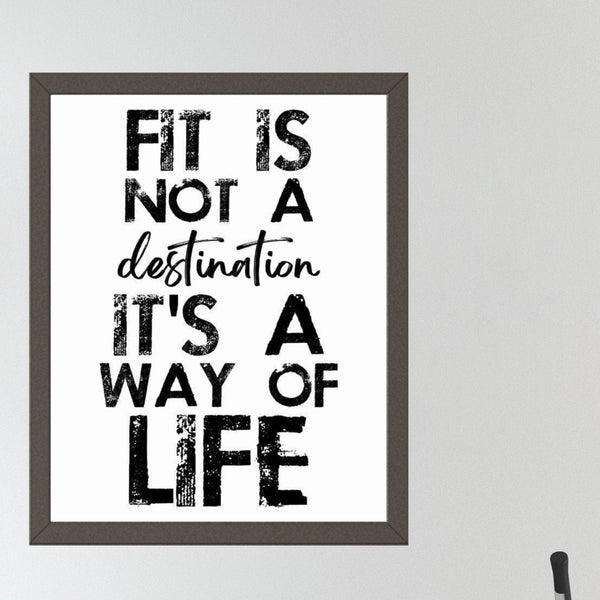 Gym Wall Decor, Fit is not a destination Gym Quote, Motivation Gym Print, Home Gym Sign, Inspirational Gym Wall Art, Home Gym Poster