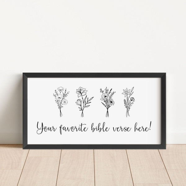 Bible Verse Sign, Personalized Gift Christian Wall Art, Religious Wall Art Christian Wall Decor, Custom Bible Verse Print, Catholic Wall Art